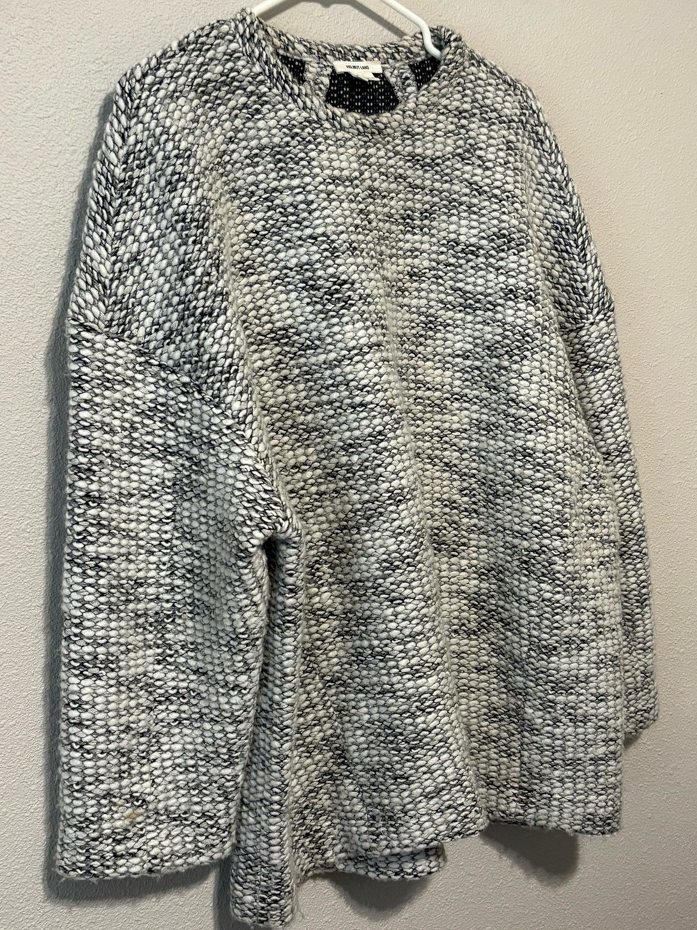 Helmut Lang Marled Black & Cream Crewneck Sweater